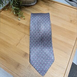 Geoffrey Beene 100% Silk Men's Necktie Pink/Grey